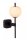 Wandlampe Glaskugel IP44 Schwarz H:34,5 cm G9 blendarm