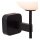 Wandlampe Glaskugel IP44 Schwarz H:34,5 cm G9 blendarm