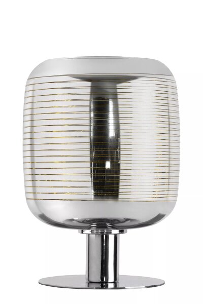 Tischlampe Glasschirm Chrom Gold 28 cm klein E27 Up