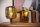 Tischlampe Glasschirm Chrom Gold 28 cm klein E27 Up
