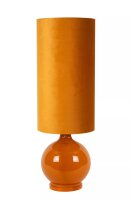 Gem&uuml;tliche Stehlampe Stoff Glas Ockergelb 100 cm E27