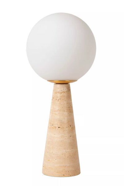 Tischleuchte Glas Travertin Taupe Ø45,5 cm E27 blendarm