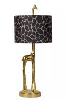 Stoff Tischleuchte Giraffe Gold Braun E27 60,5 cm gro&szlig;