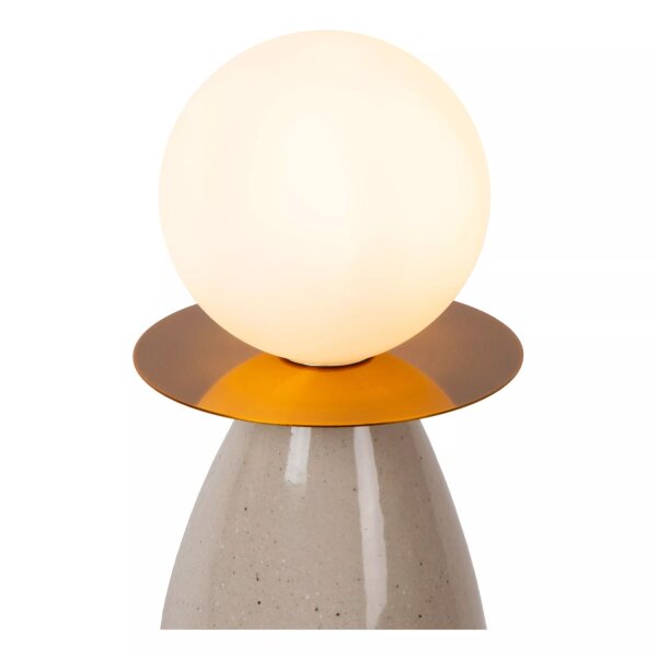 Tischlampe Porzellan Glas Grau Weiß 48,8 cm G9 wohnlich