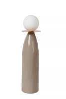 Tischlampe Porzellan Glas Grau Wei&szlig; 48,8 cm G9 wohnlich