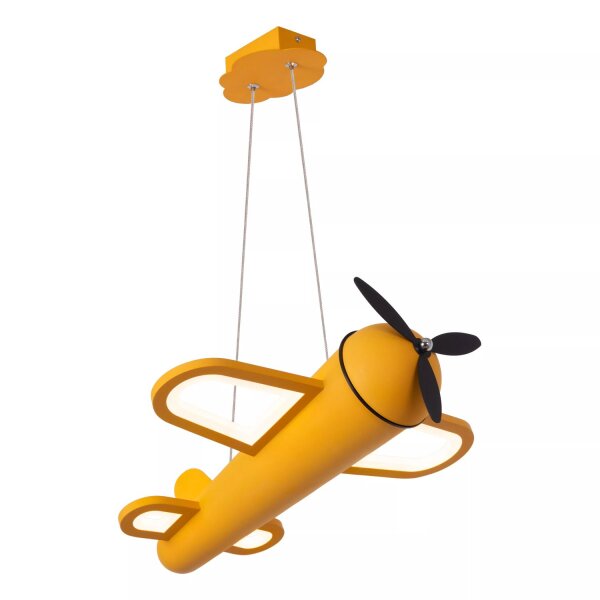 LED Hängelampe Kinder Flugzeug Gelb 46,5 cm lang 2500 K