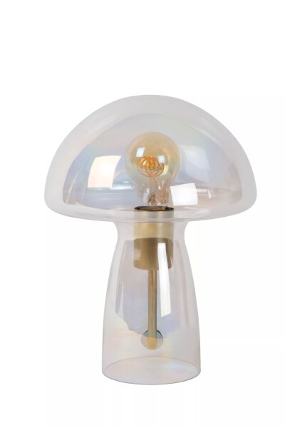 Pilz Tischlampe Glas Klar 28 cm klein E27 Retro Design