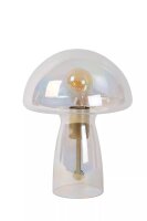 Pilz Tischlampe Glas Klar 28 cm klein E27 Retro Design