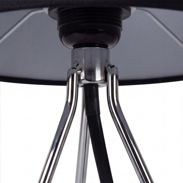 Tischleuchte Stoff Schwarz Chrom E14 H:30 cm blendarm
