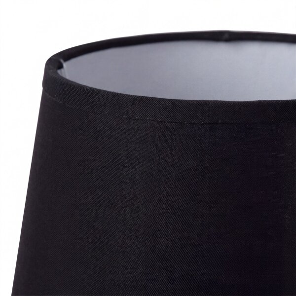 Tischleuchte Stoff Schwarz Chrom E14 H:30 cm blendarm