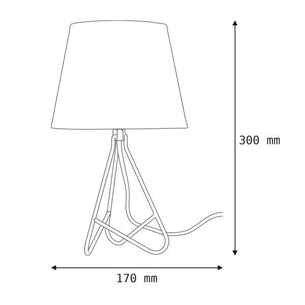 Tischleuchte Stoff Schwarz Chrom E14 H:30 cm blendarm