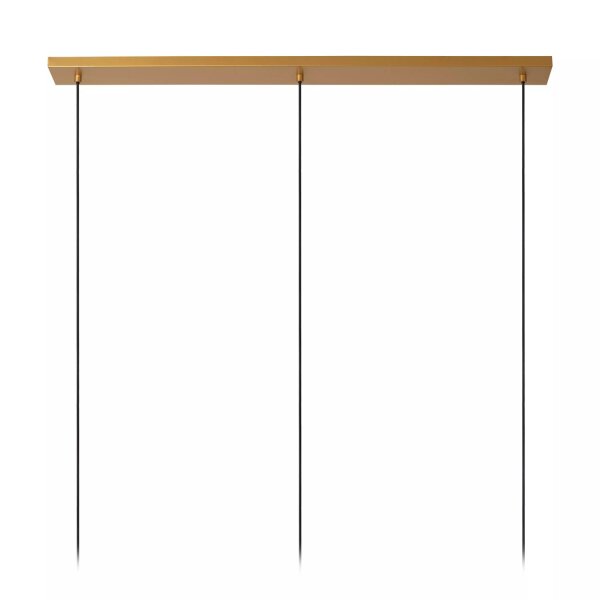 Pendelleuchte Glas Stoff Beige L:122 cm E27 3-flammig