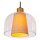 Pendelleuchte Glas Stoff Beige L:122 cm E27 3-flammig