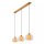 Pendelleuchte Glas Stoff Beige L:122 cm E27 3-flammig