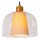 Pendelleuchte Glas Stoff Beige B:46,5 cm E27 3-flammig