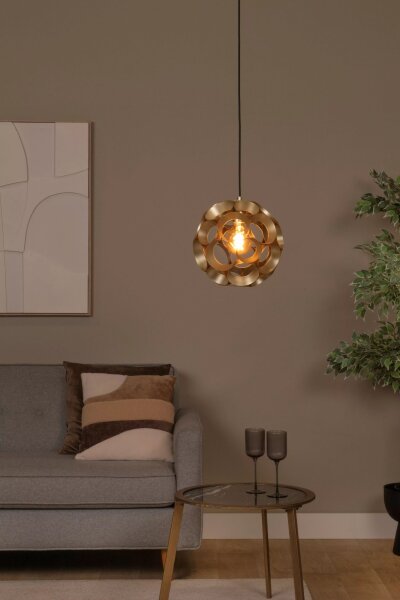 Stilvolle Hängelampe Metall Kugel Gold Ø30 cm rund E27