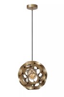Stilvolle H&auml;ngelampe Metall Kugel Gold &Oslash;30 cm rund E27