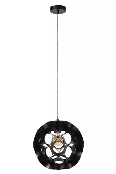 Stilvolle Hängelampe Metall Kugel Schwarz Ø30 cm E27