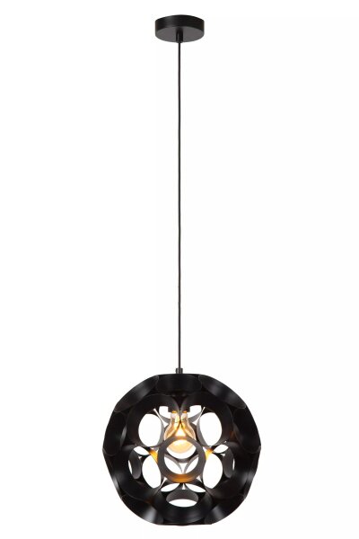 Stilvolle Hängelampe Metall Kugel Schwarz Ø30 cm E27