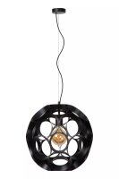 Stilvolle Pendelleuchte Metall Kugel Schwarz &Oslash;40 cm E27
