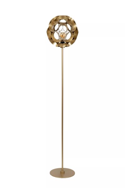 Stehlampe Metall Kugel Gold E27 H:149 cm elegant Modern