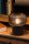 Tischlampe Rauchglas geriffelt Metall Schwarz 18 cm E14