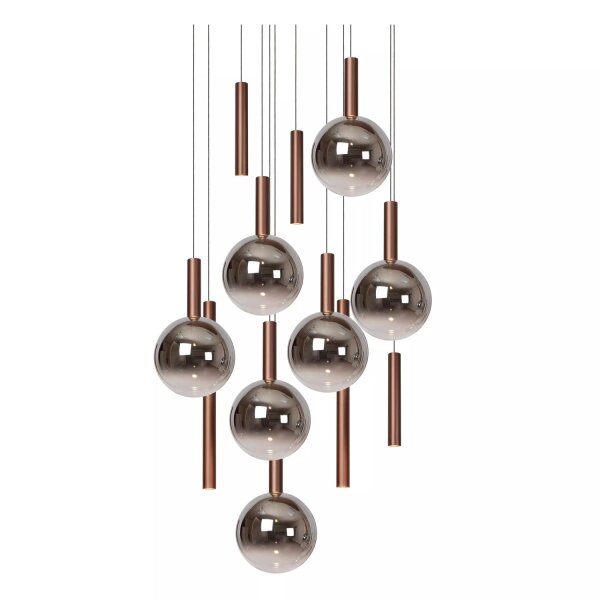 LED Hängelampe Rauchglas Aluminium Kupfer 2200-3300 K