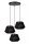 Hängelampe Stoff Metall 3-flammig Schwarz E27 L:35,5 cm