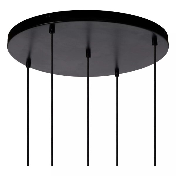 Pendelleuchte Rauchglas Metall Gold Schwarz B:66 cm E27
