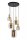 Pendelleuchte Rauchglas Metall Gold Schwarz B:66 cm E27