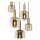 Pendelleuchte Rauchglas Metall Gold Schwarz B:66 cm E27