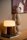 Natürliche Tischlampe Holz Glas Natur Weiß E14 28 cm