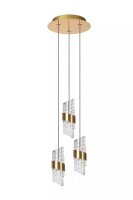 Moderne LED H&auml;ngelampe Gold B:25 cm 2700 K 3-flammig