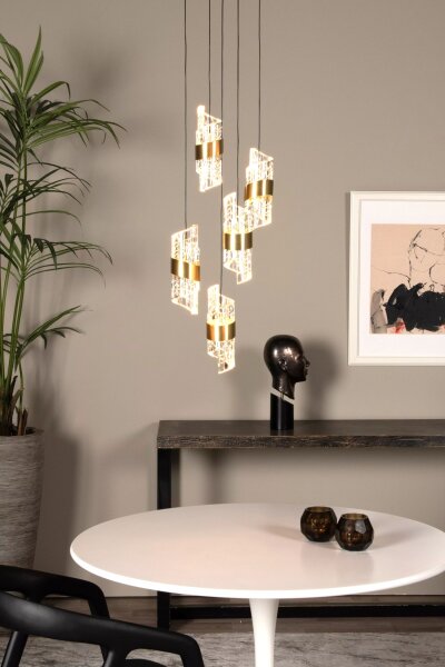 Moderne LED Pendelleuchte Gold L:30 cm 2700 K 5-flammig
