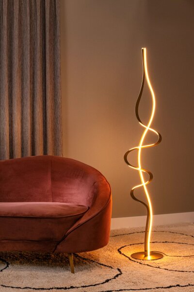 LED Stehlampe Gold Modern 163 cm 38 W 2700 K warmweiß