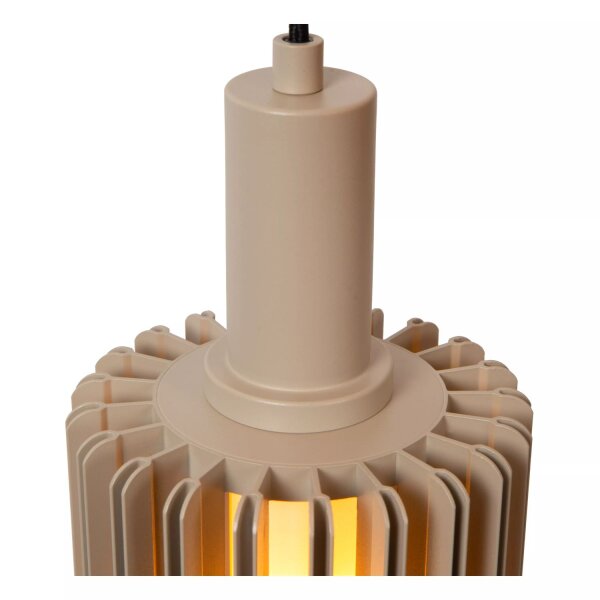 Hängelampe Glas Metall Taupe L:40 cm E27 3-flammig