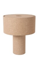 Tischlampe Stoff Taupe 52 cm gro&szlig; E27 bis 40 W blendarm