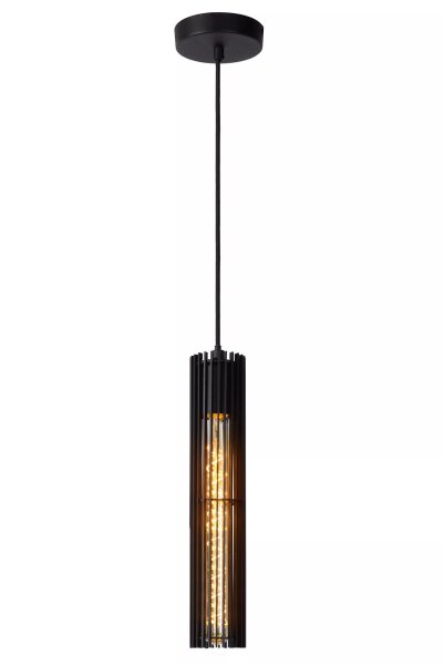 Pendelleuchte Metall Schwarz rund Ø11 cm E27 Modern