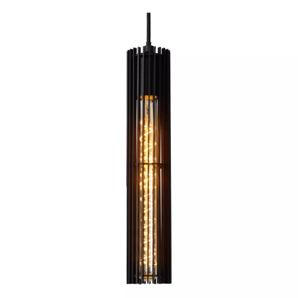 Pendelleuchte Metall Schwarz rund Ø11 cm E27 Modern