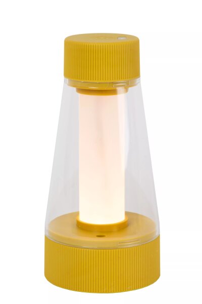 LED Akku Tischleuchte Ockergelb IP44 USB 12 h dimmbar