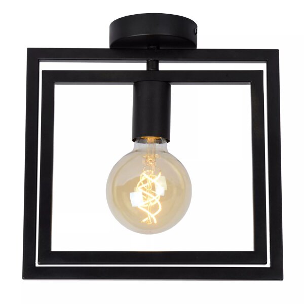 Schwarze Deckenlampe Metall H:26 cm E27 Vintage