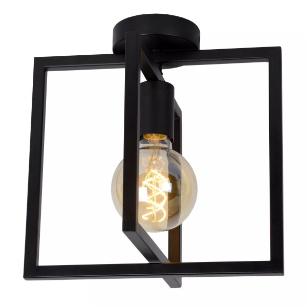 Schwarze Deckenlampe Metall H:26 cm E27 Vintage