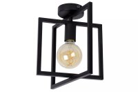 Schwarze Deckenlampe Metall H:26 cm E27 Vintage