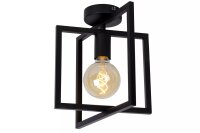 Schwarze Deckenlampe Metall H:26 cm E27 Vintage