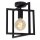 Schwarze Deckenlampe Metall H:26 cm E27 Vintage