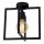 Schwarze Deckenlampe Metall H:26 cm E27 Vintage