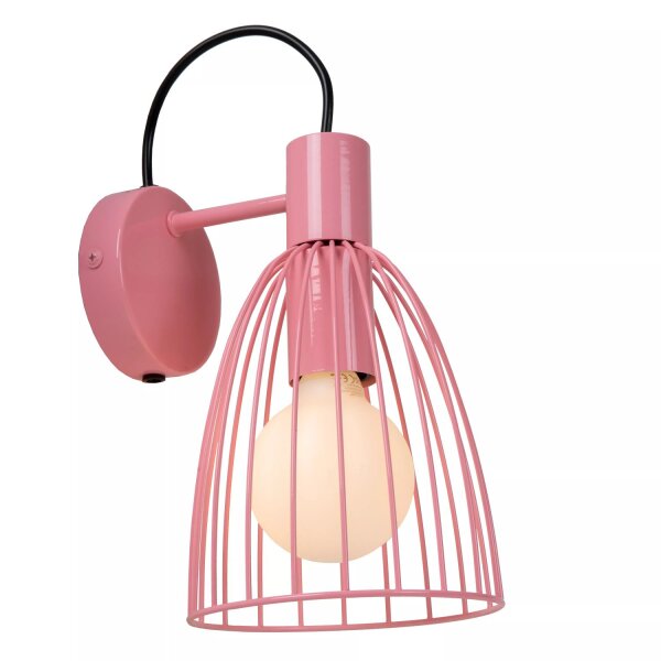 Wandstrahler Kinder Pink Metall E27 schwenkbar B:15 cm