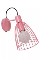 Wandstrahler Kinder Pink Metall E27 schwenkbar B:15 cm
