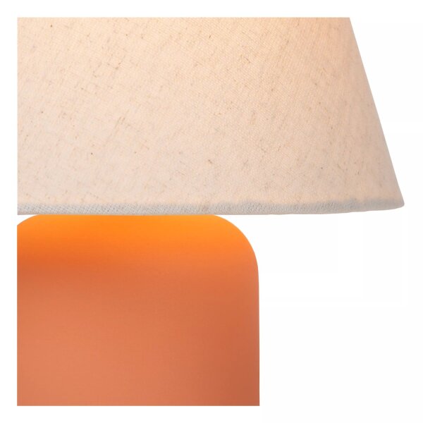 Tischleuchte Stoff Keramik Beige Terrakotta E14 27 cm