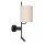 Wandlampe Stoff Metall Beige Schwarz Lesen E27 H:58 cm
